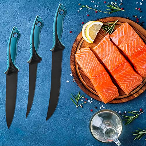 Fish Fillet Knife Set Curved Flex 7"/9" Filet Knife for Filleting & Boning