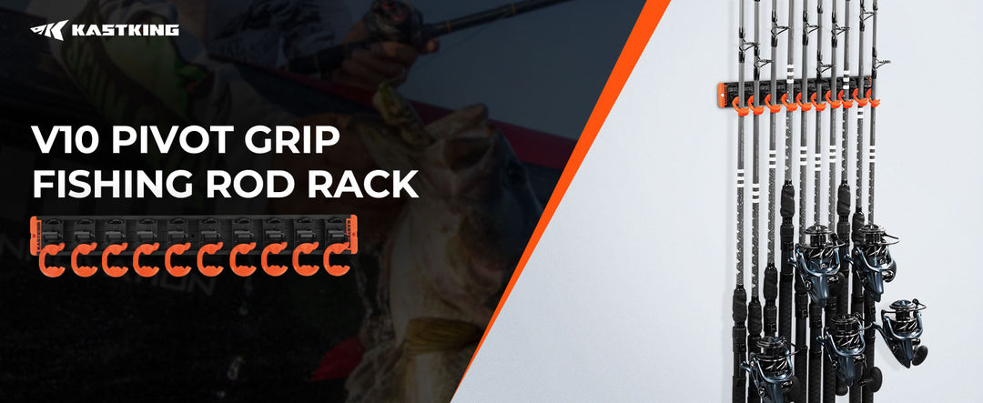 2pcs Pivot Grip Fishing Rod Holder–Adjustable,Space-Saving Wall-Mounted Rod Holder