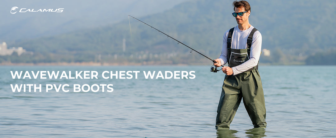 Fishing Waders for Men & Women, 100% Waterproof PVC Waders with Slip-Resistant Boots