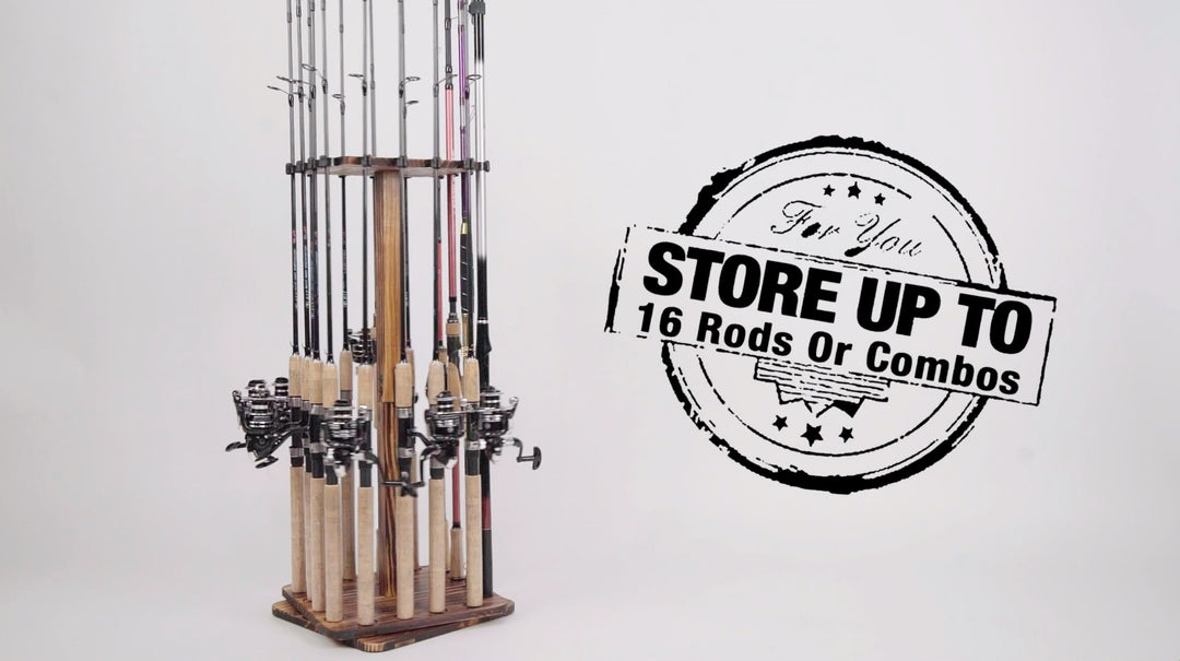 Fishing Rod Holders for Garage 360 Degree Rotating Fishing Pole Rack
