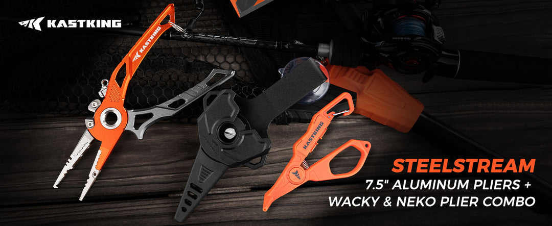 AlumaStream 7.5" Aluminum Fishing Pliers, Crossover Pliers, Wacky & Neko Rig Pliers