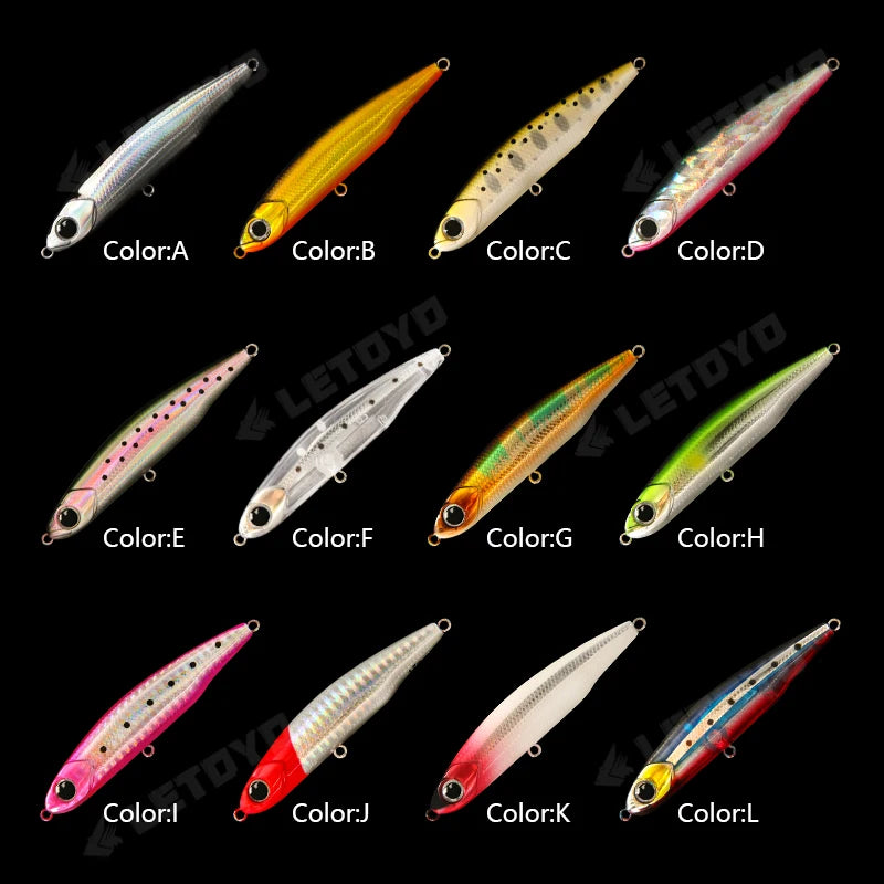 LETOYO Sinking Pencil 12g-3.5g Artificial bait hard baits trout bass lures Wobblers for Pike fishing lure spinning stickbait