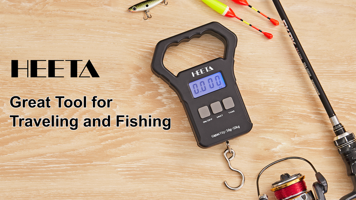 Fish Scale Rider Fish Scale,110lb/50kg Digital Portable Hanging Fishing Weight Scale wi ...