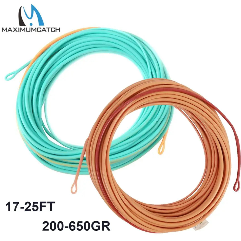 Maximumcatch Skagit Shooting Head 17-25FT 200-650gr Fly Line With 2 Welded Loops Double Color Floating Fly Fishing Line