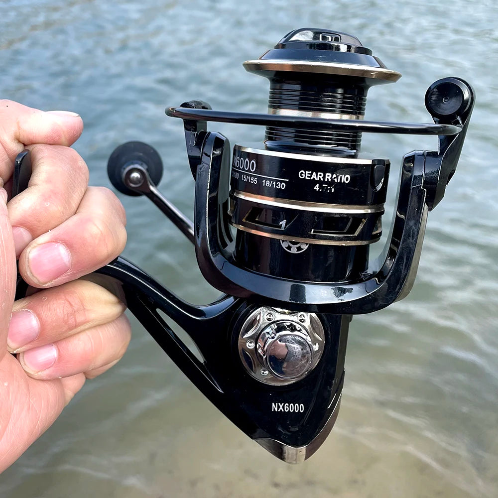 High-Quality Metal Spool Saltwater 5.2:1/4.7:1 High Speed Reel Waterproof Suitable for Pike Fishing 2000-7000Sreies