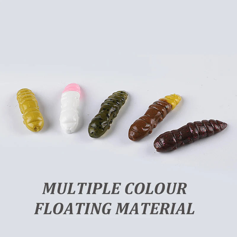 Supercontinent  Pupa Soft Lures  Soft Plastic Lures Larva  38mm/18pcs Floating Freshwater Swimbaits Silicone Soft Bait Worm