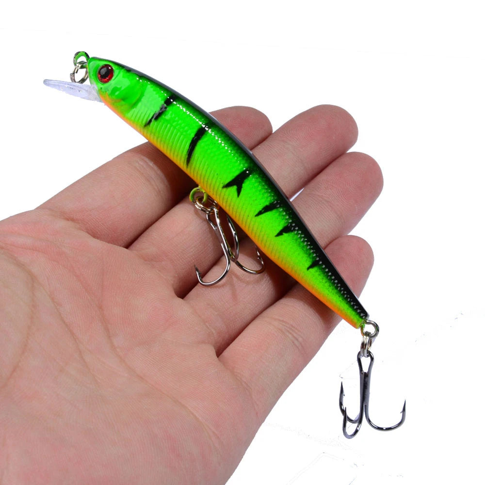 Floating Minnow Fishing Lure 10cm 9.5g 3D Eyes Crankbait Wobblers Artificial Plastic Hard Bait Bass Pike Jerkbait Fishing Tackle