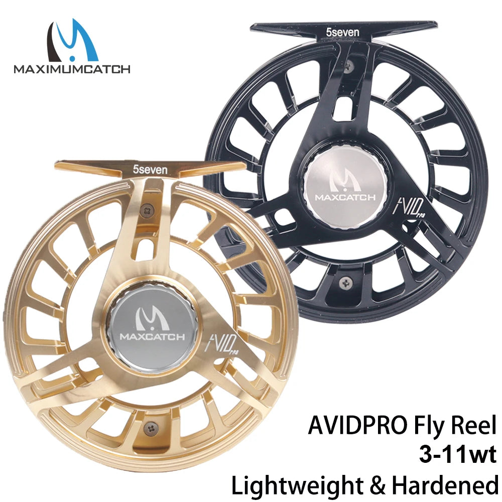 Maximumcatch AVIDPRO 3-9wt Lightweight Hardened Fly Fishing Reel Physical CNC Machined 6061T6 Aluminum Robust Fly Reel