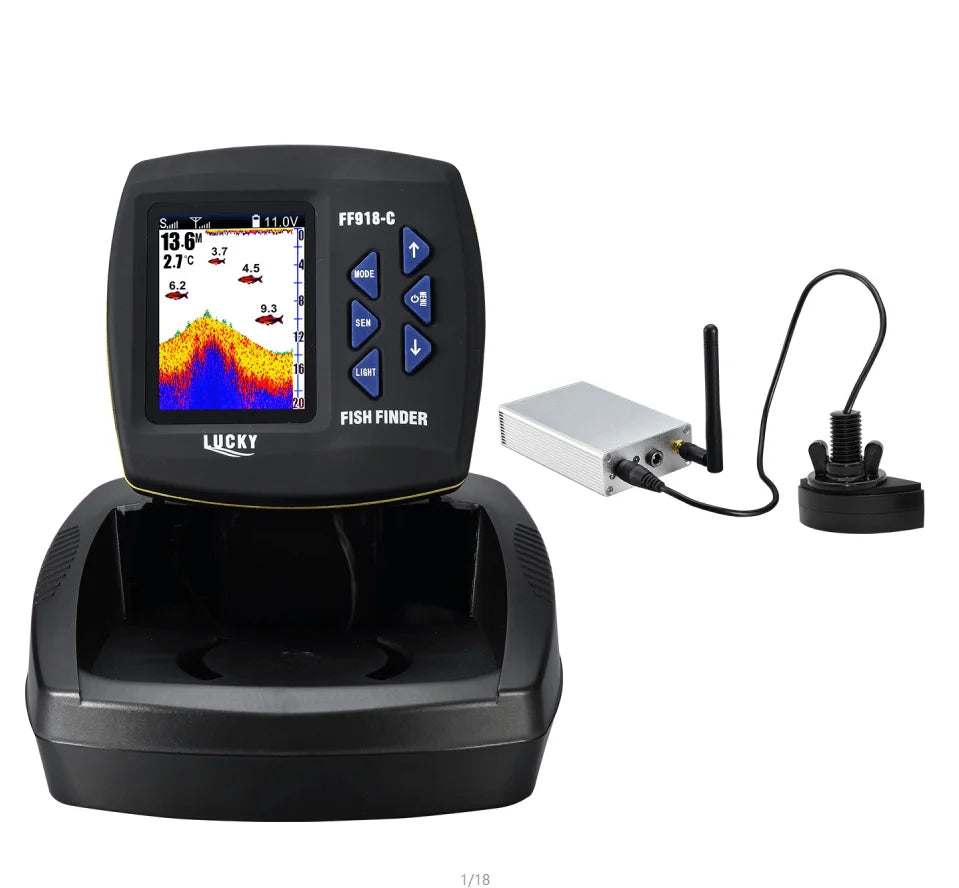 LUCKY FF918 Remote Control Bait Boat Fish Finder 3.5" LCD perating range 300m Depth Range 100M Wireless