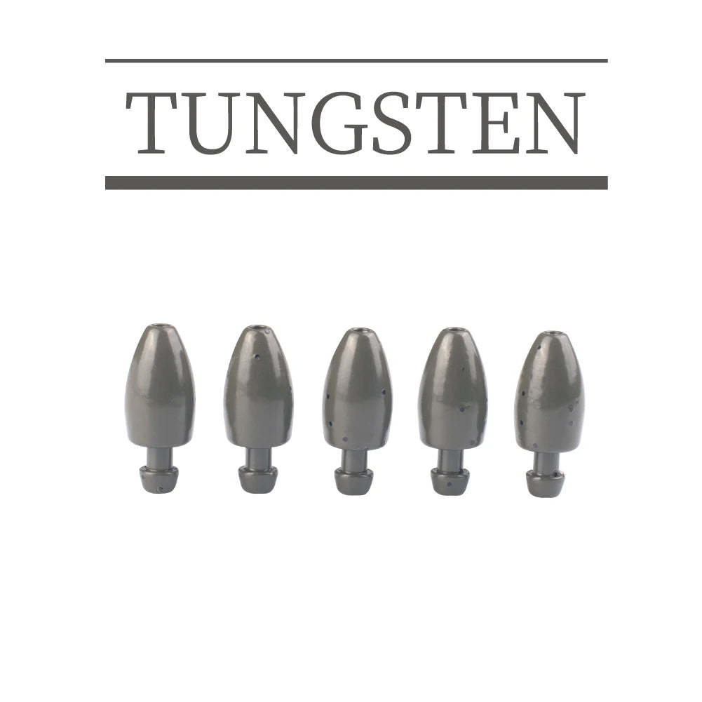 MUUNN 5/10PCS Tungsten Skirted Punch Weight,Skirted Rig 1/4 - 2OZ,Bass Trout Lure Fishing Connector Green Pumpkin