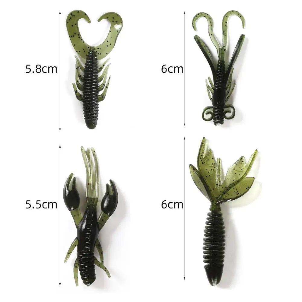 4pcs/set Plastic Fishing Lure Bionic Bait 2g/5.5cm/5.8cm/6cm  Artifical Soft Bait Fishing Accessories