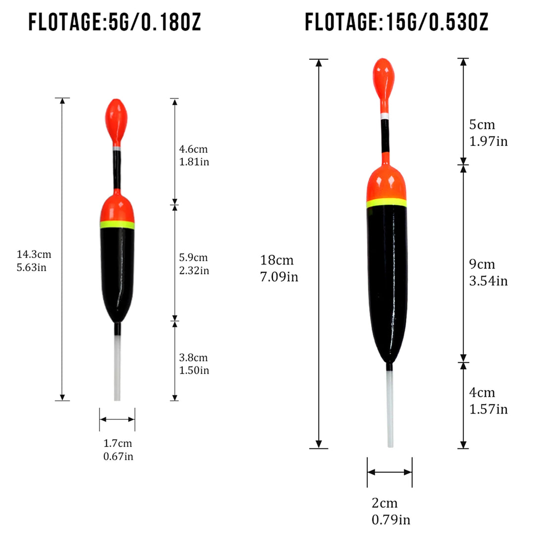 5 piece/set Fishing Slip Float Bobbers 15g 5g Balsa Wood Fishing Slip Float Slip Bobber Rigs For Fishing