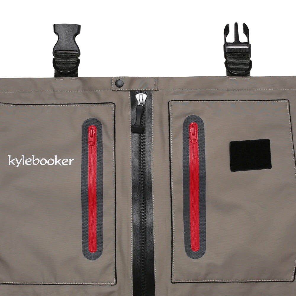 5-Layer Zippered Breathable Chest Waders Fly Fishing Stockingfoot Waders for Men Women