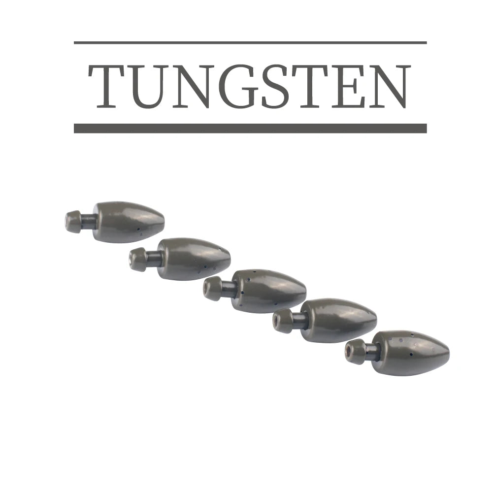 MUUNN 5/10PCS Tungsten Skirted Punch Weight,Skirted Rig 1/4 - 2OZ,Bass Trout Lure Fishing Connector Green Pumpkin