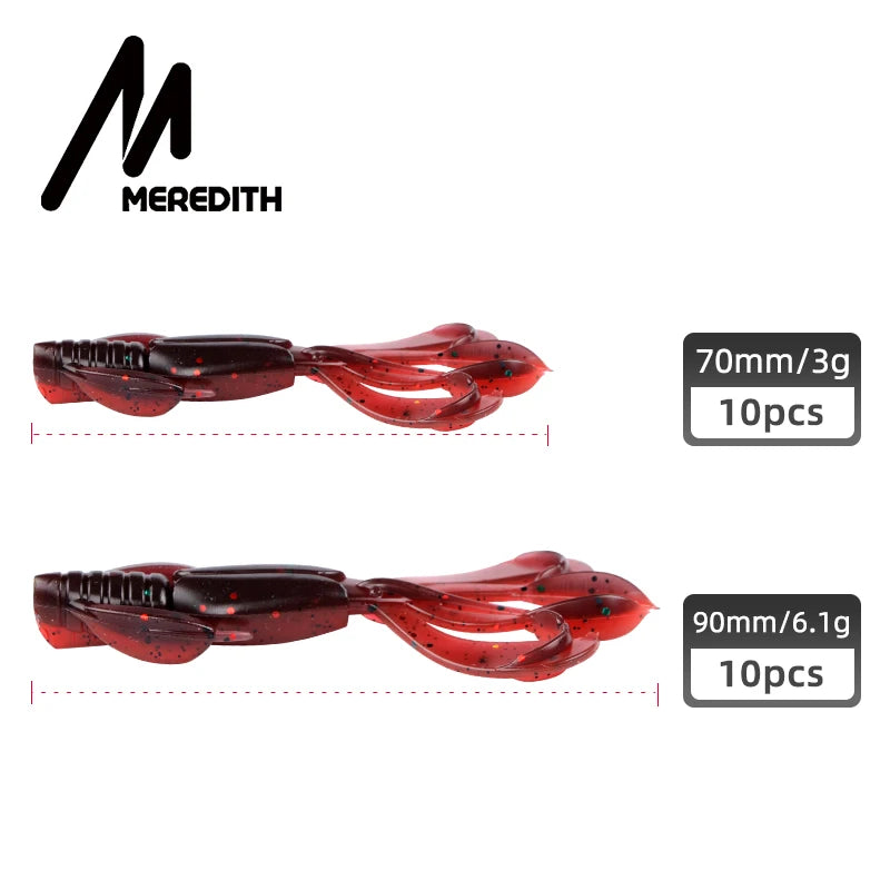 MEREDITH Crazy Flapper Fishing Lures 70mm 90mm Soft Lure Fishing Lures Soft Silicone Baits Shrimp Bass Peche Gear Fishing Tackle