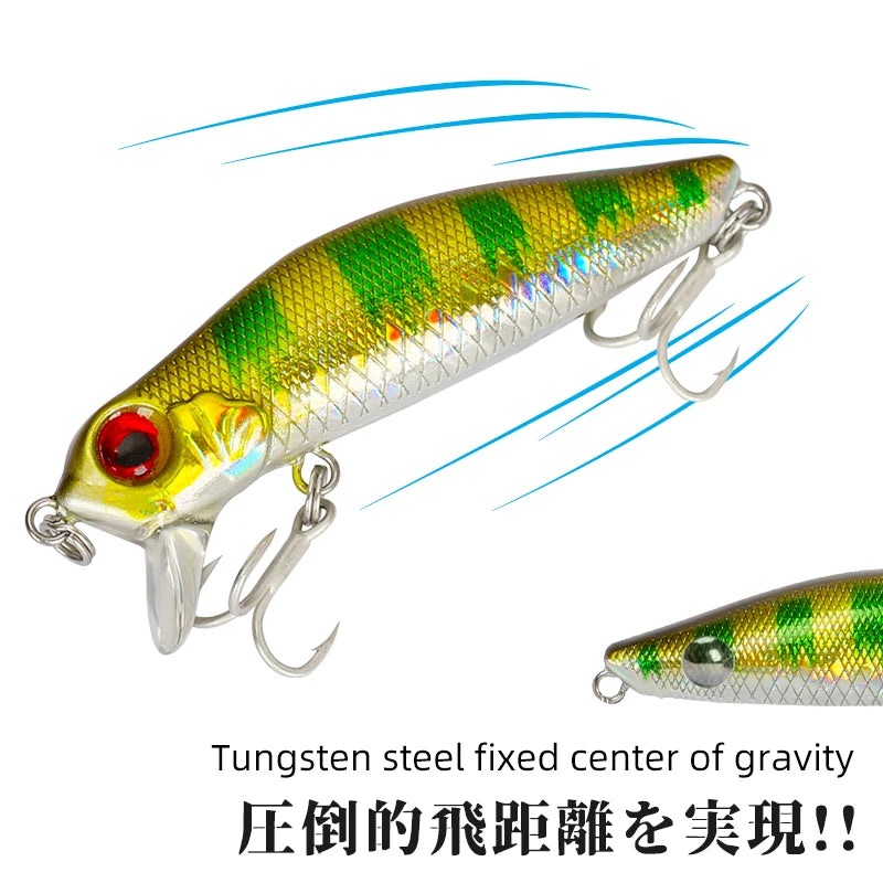 TSURINOYA Fishing Lure Shallow Range Minnow Set 4pcs DW71 64mm 6g Seabass Floating Crankbait Tungsten Weight System Bait