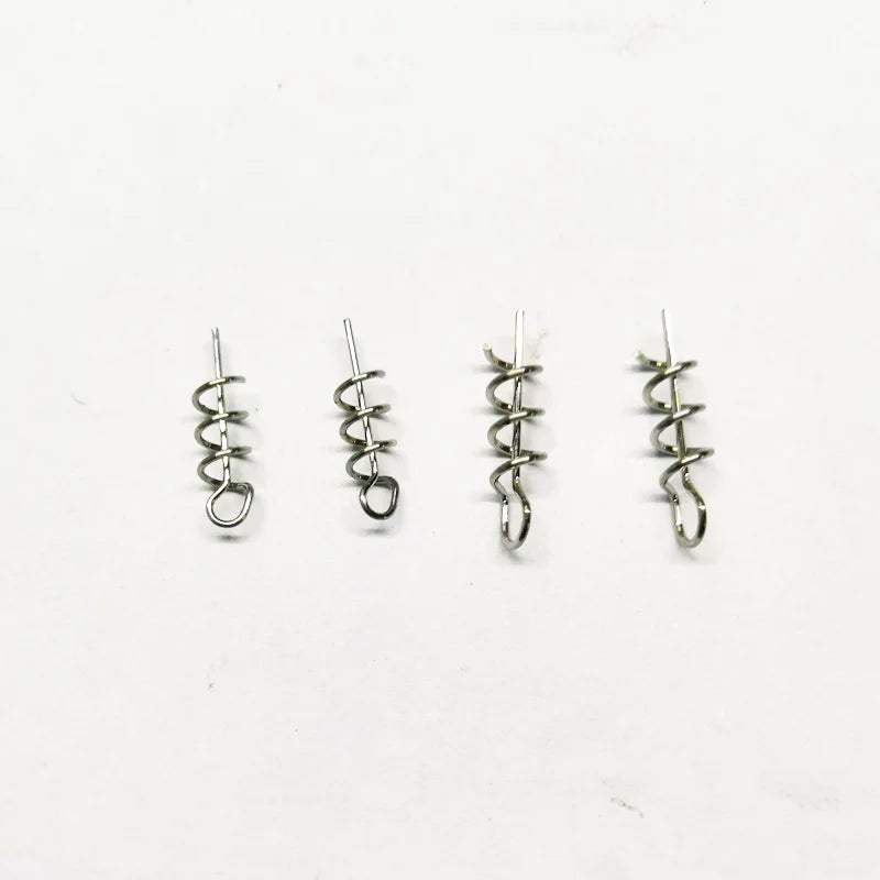 100Pcs Spring Lock Pin Snap Soft Bait Lure Connector Stainless Steel Fishing Tackle Accessories Centering Spiral Pesca