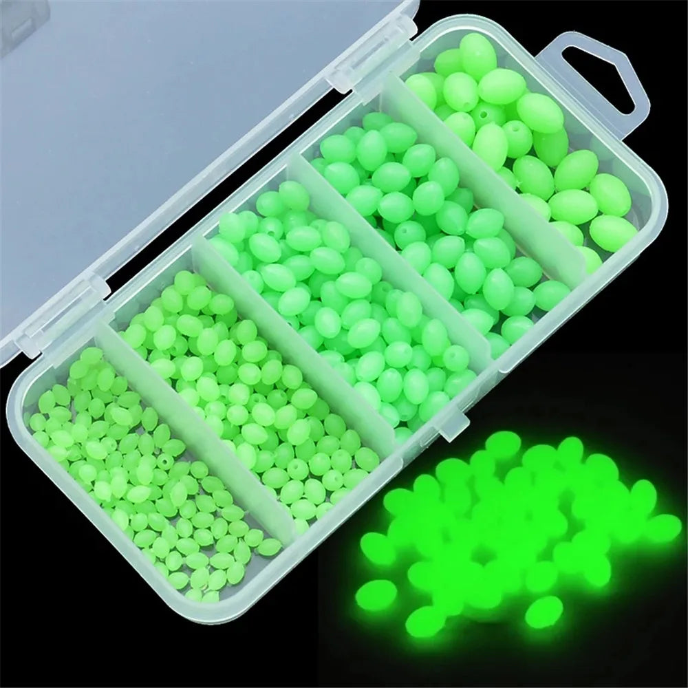 375Pcs/Set Night Luminous Fishing Beads Soft Worms Glow Sea Fishing Lure Bait Floating Float Fishing Tackles Accessories M062