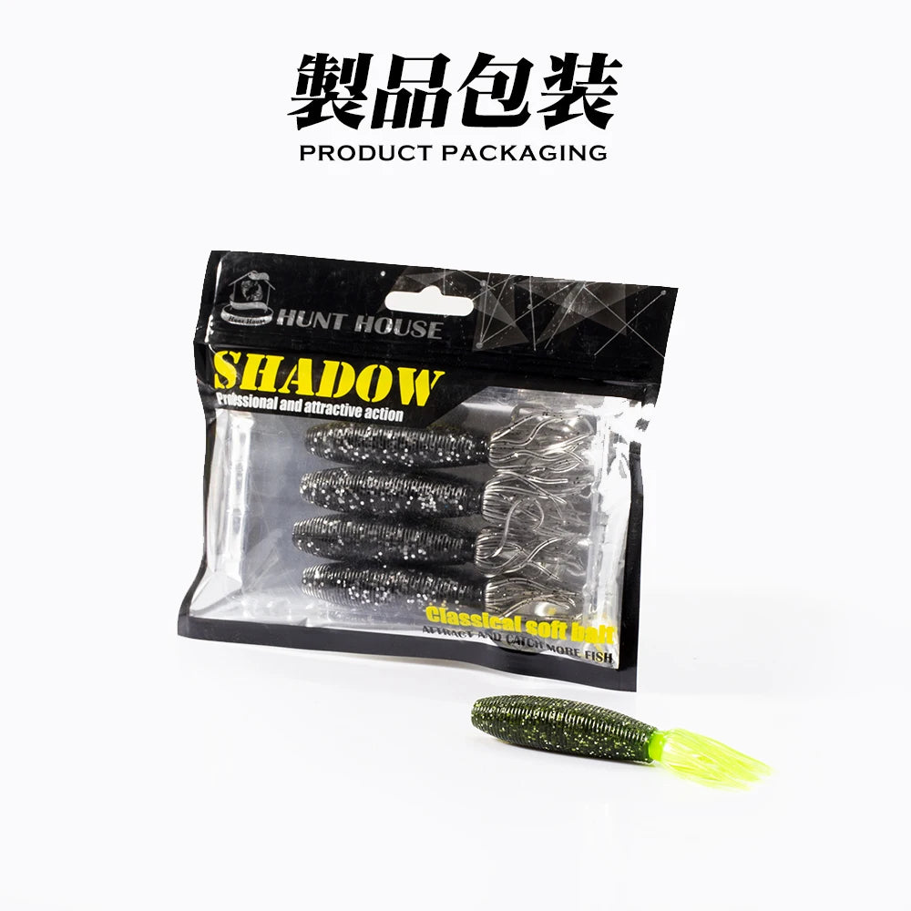 Hunthouse Fat ika 100mm 10g soft fishing lure 4pcs/bag easy shiner shad lure silicone for black bass perch zander leurre souple