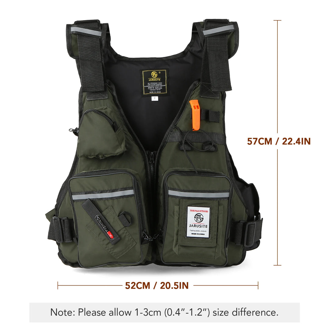 Men Professional Life Jacket Buoyancy Suit Portable Fishing Vests Multi-Pockets Waterproof Sea Fishing Adjustable Vest 2022 New