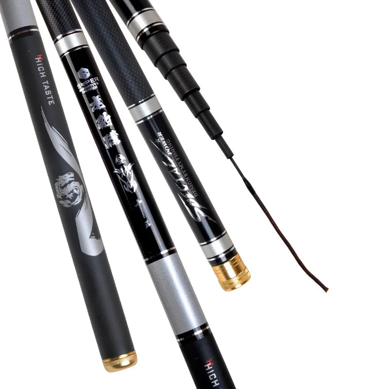 Goture 1/9 Power Super Hard Fishing Rod 3.6m-6.3m Carbon Telescopic Carp Rod Stream Hand Pole Fishing Accessories