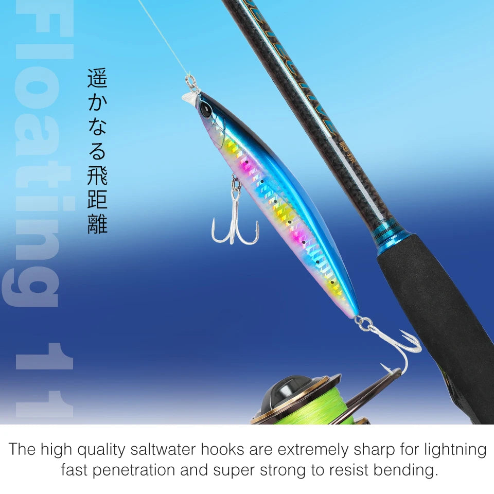 TSURINOYA 118mm 19g 0-30cm Shallow Range Floating Fishing Lure DW95 118F Inshore Seabass Minnow Sea Fishing Artificial Hard Bait