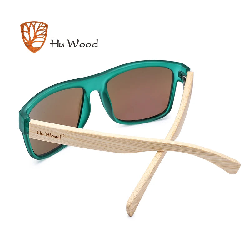 HU WOOD New Arrival Sea Gradient Shades Sun glasses for Men Bamboo Sunglasses Red UV400 Lenses Sport Fashion Driving GR8010