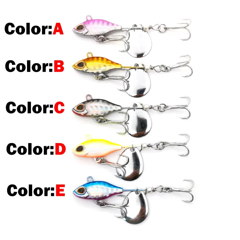 OUTKIT Long Shot Rotating Tail VIB vibration Bait Spinner Spoon Fishing Lures Jigs Tractor Fishing Hard Baits Tackle Pesca