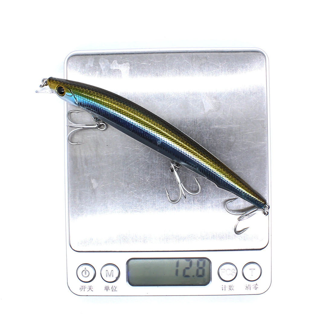 AOCLU Jerkbait Slow Floating Wobbler 125mm 12.8g Diving 0.8m Hard Bait Jerk Minnow Fishing Lure Magnet Weight Transfer Slim Body