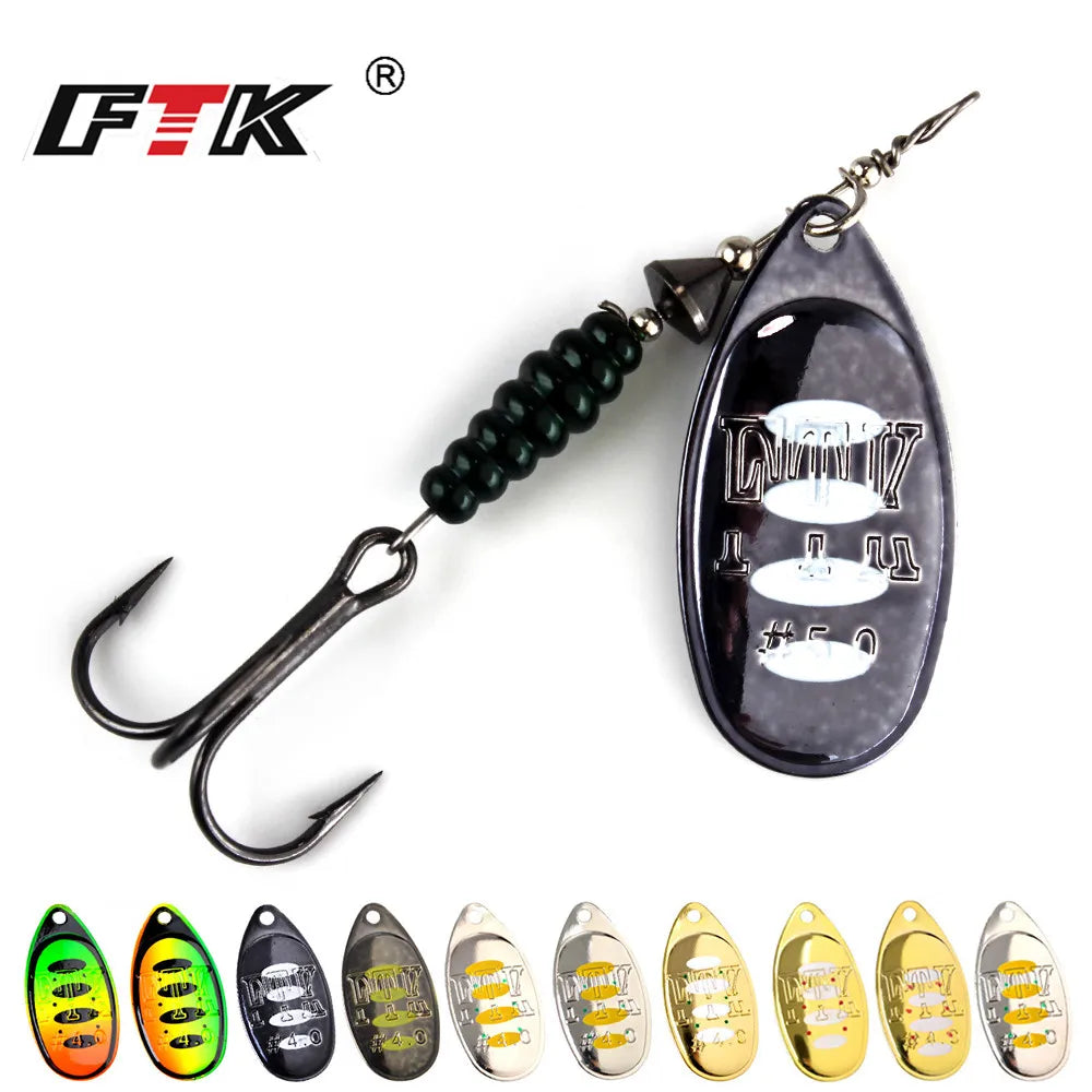 Spinner Bait Metal Fishing Lure 8.4g 12.5g 14.7g Hard Baits Bass Pike Spoon Treble Hook Fishing Tackle High Quality