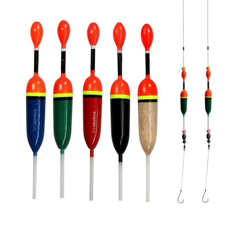 5 piece/set Fishing Slip Float Bobbers 15g 5g Balsa Wood Fishing Slip Float Slip Bobber Rigs For Fishing