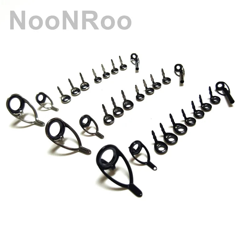 NooNRoo Bass rod and Casting Fishing Rod Guide  Kit Stainless Steel Guide DIY Repair rod