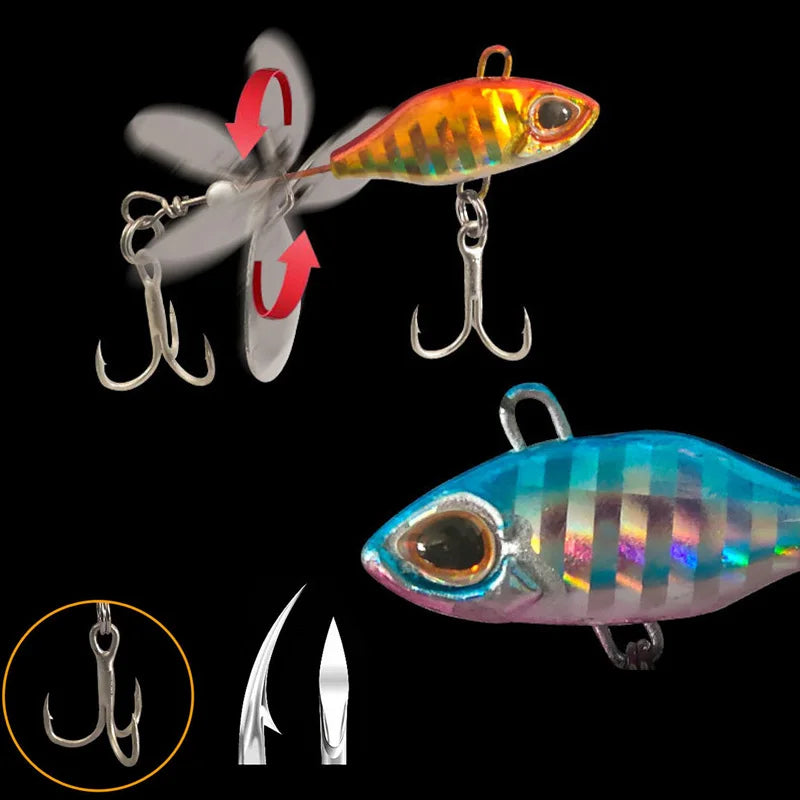 OUTKIT Long Shot Rotating Tail VIB vibration Bait Spinner Spoon Fishing Lures Jigs Tractor Fishing Hard Baits Tackle Pesca