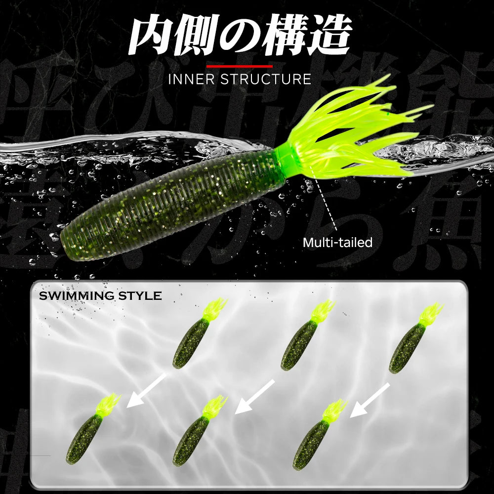 hunthouse 4pcs Fat ika silicone bait 100mm 10g fishing lure perch soft bait  fishing lure 2020 black bass zander fake lures