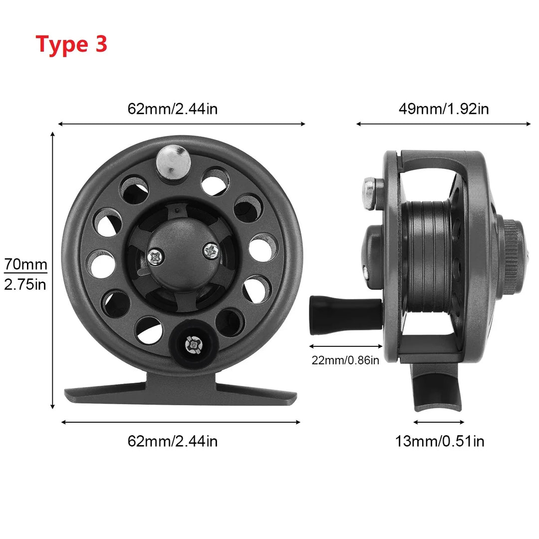 Ultralight High Quality Portable Fly Fishing Reel  Plastic Left / Right Hand Former Ice Fishing Wheels for Ocean / Lake Fishing