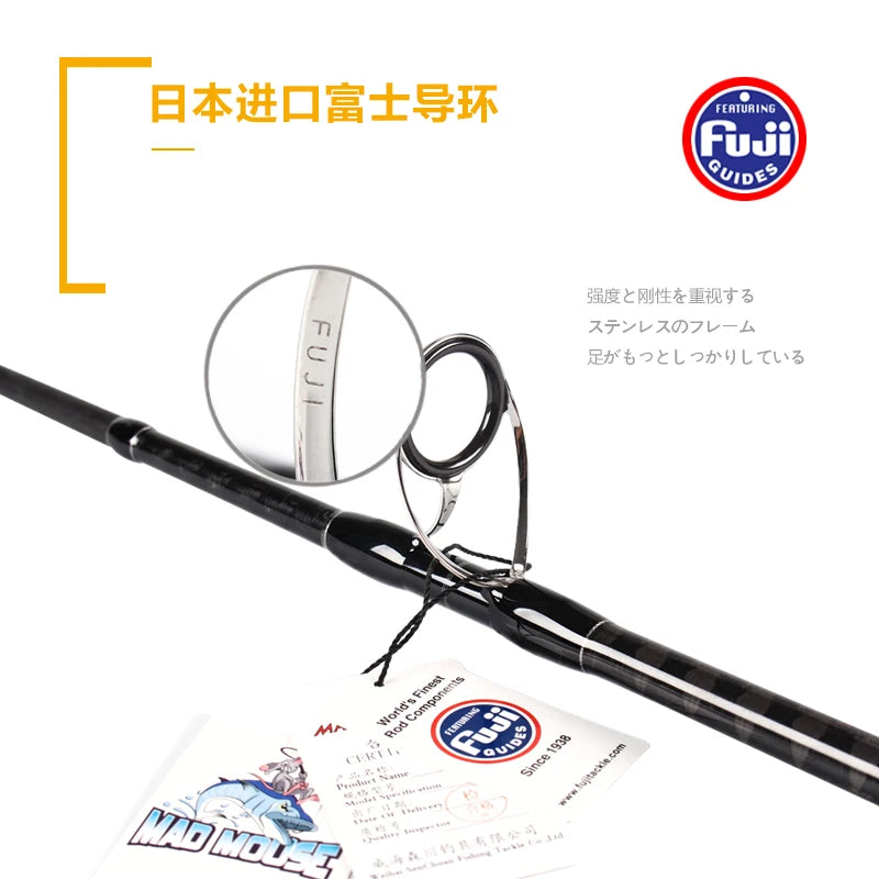 NEW Mad Mouse full Fuji parts Cross Carbon Sniper XT shore jigging rod Ocean popping rod 2.9m 96MH/H  pe 1-5 saltwater boat rod