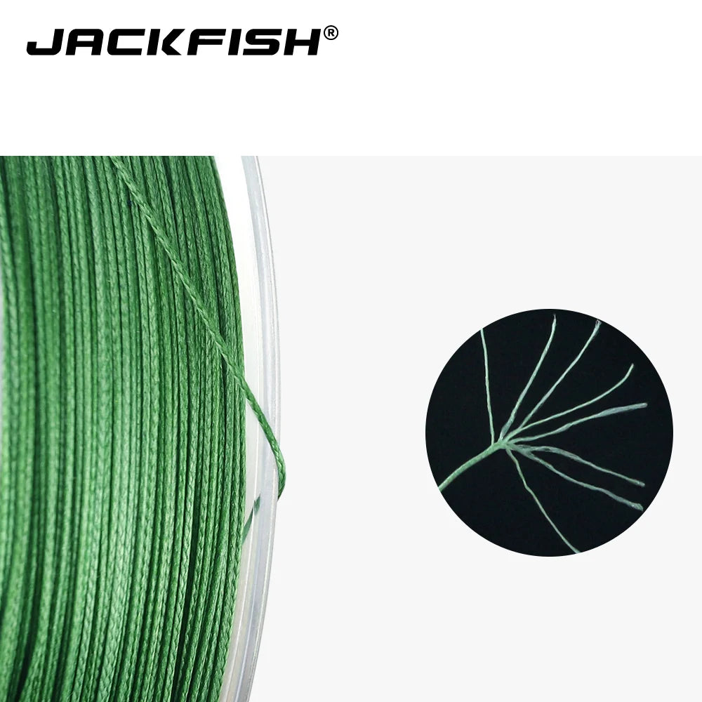 JACKFISH 100m 8 Strand PE Braided Fishing Line 10-80LB Multifilament Fishing Lines For Carp Fishing Tackle Saltwater Fishing