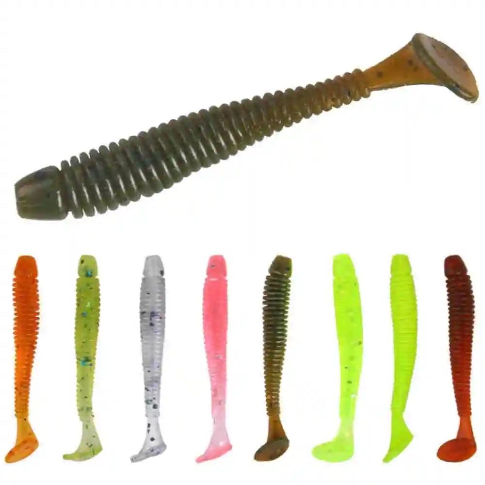 10pcs/lot 0.7g 5.5cm Wobblers Soft Bait Saturn Worm Swimbaits Silicone Soft Lure Fly Fishing Bait Carp Bass Tackle