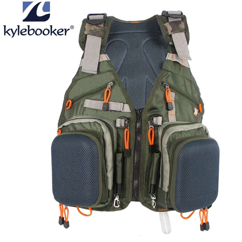 New Adjustable Men Fly Fishing  Vest Pack Multifunction Pockets Outdoor Mesh Backpack Fish Accessory Bag