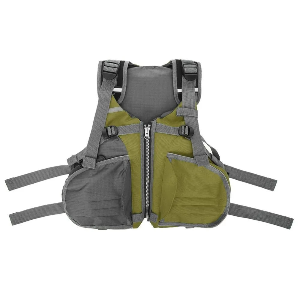 Kayak life jacket Fishing life vest profession Tear resistance of fabric yellow red green Free size less 110KG