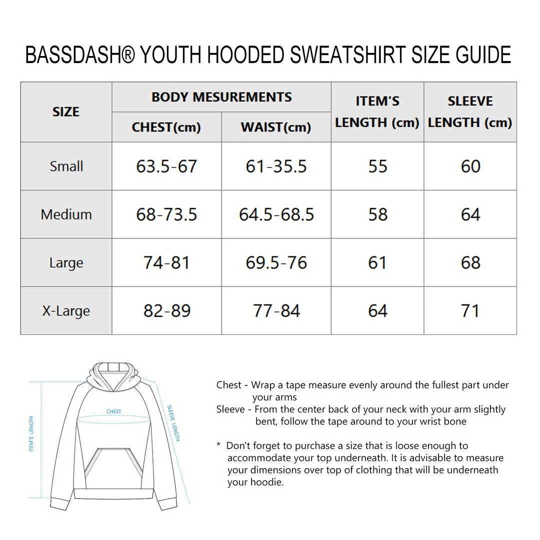 BASSDASH Winter Youth Fleece Hoodie with Mask For Fishing Water Resistant Kid Sweatshirt Outdoor Keep Warm FS18Y