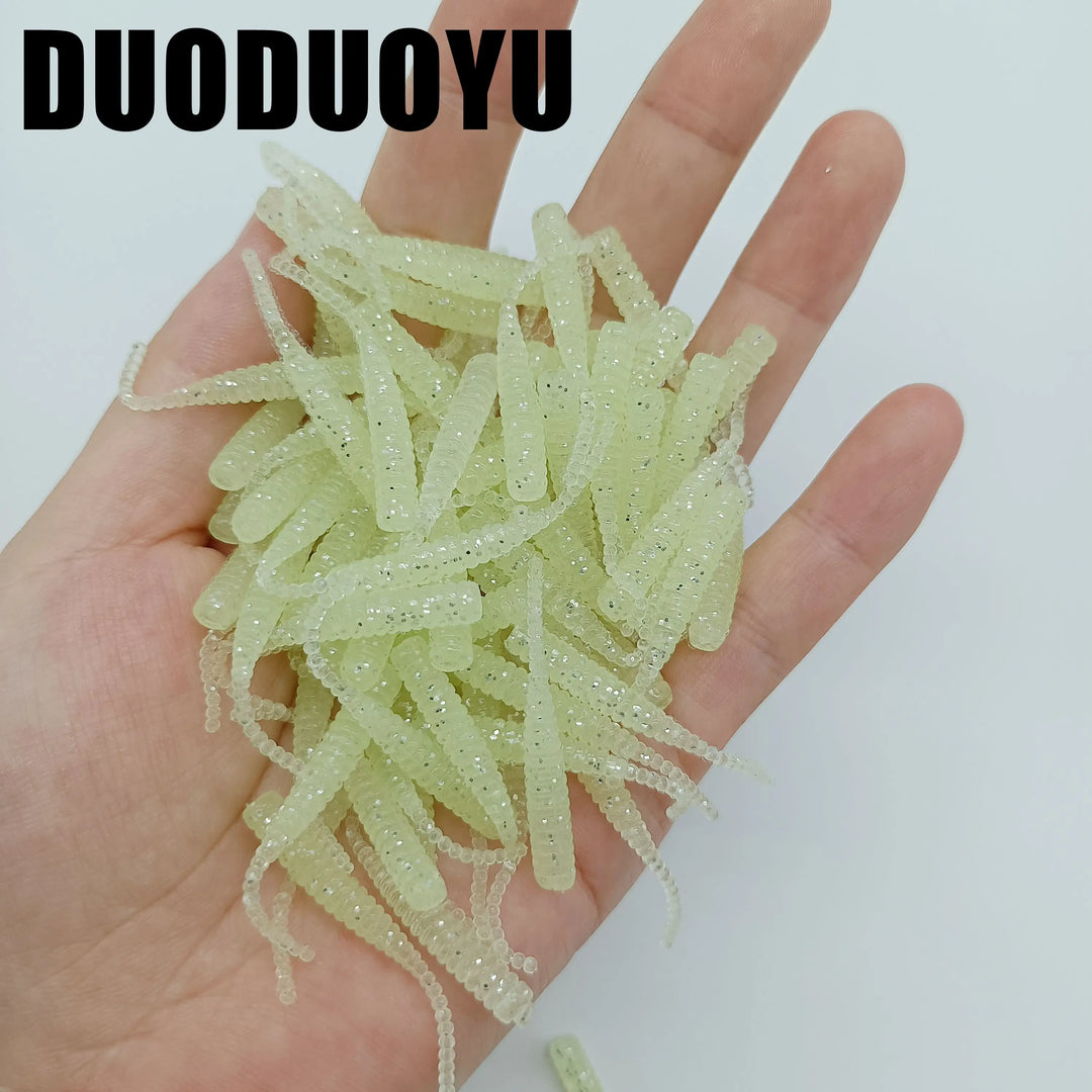 DUODUOYU 100PCS/LOT AJING Soft Lure Rockfish Fishing Lures 0.36g MINI Artificial Bait Swimbaits Jig Lure Wobber Worm Tackle