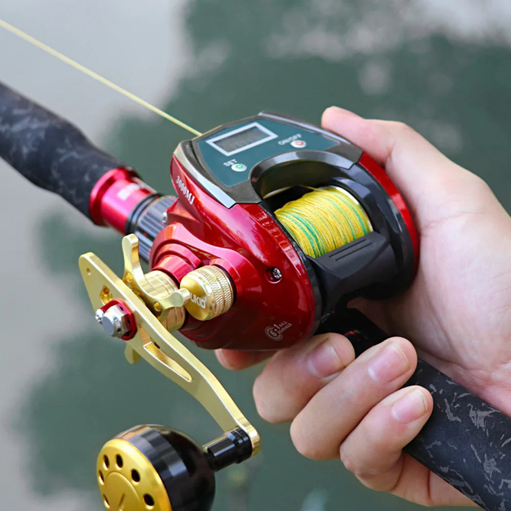 Electronic Fishing Baitcasting Reel High Speed 6.4:1 Max Drag 20kg Iron Man Line Counting Digital Display Carp Fishing Wheel