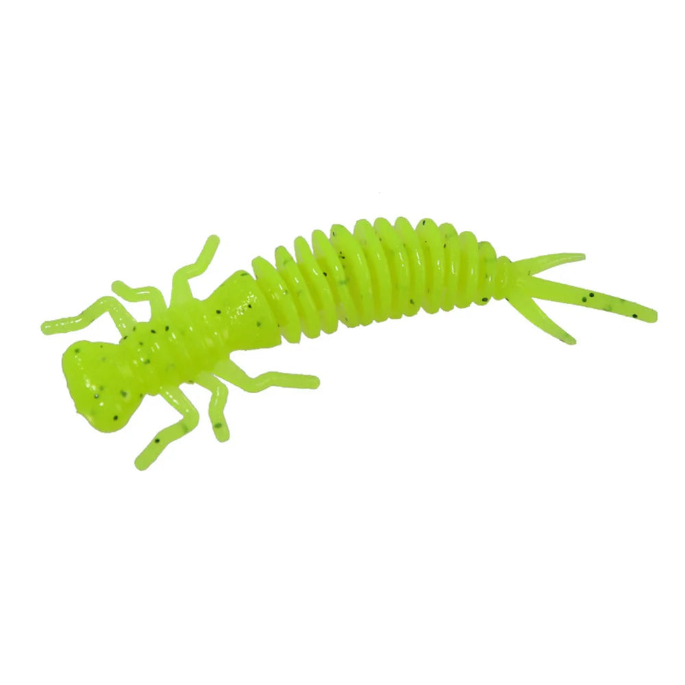 10pcs/lot Larva Worm Soft Lures 55mm 75mm 10mm Fishy Smell Jig Silicone Bait Freshwater Swimbait Silicone Bass Pike Pesca Tackle