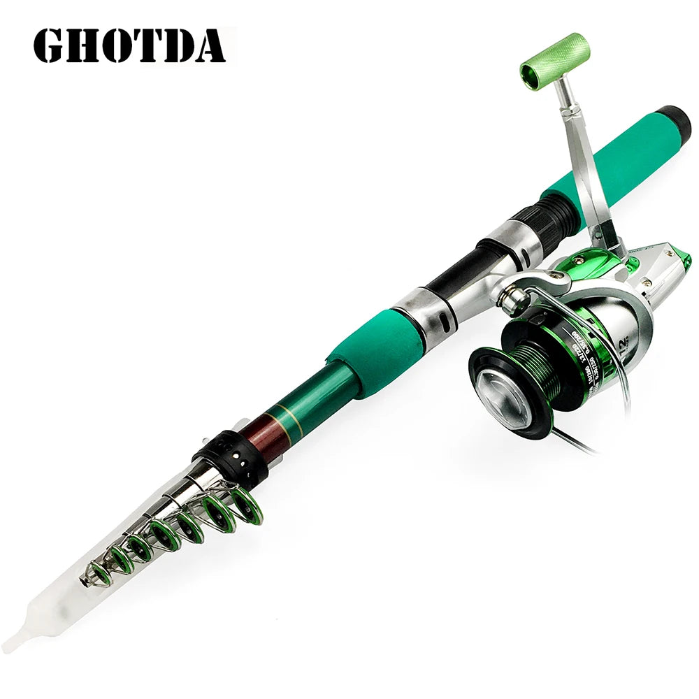 Fishing Rod Combo 1.8-3.6M Telescopic Fishing Rod and Spinning Fishing Reel Fishing Set Carp Fishing Rod Reel Kit