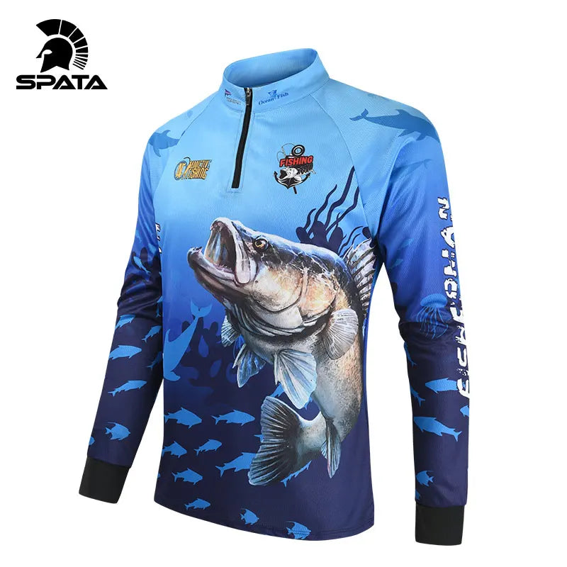 2024 SPATA New Fishing Shirts  Anti-UV Summer Fishing Jerseys Sunscreen Breathable Moisture-Wicking Quick Dry Fishing Clothing