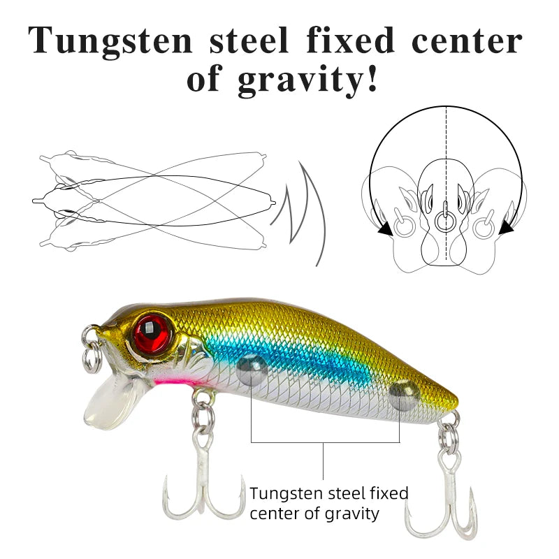 TSURINOYA Fishing Lure Shallow Range Minnow Set 4pcs DW71 64mm 6g Seabass Floating Crankbait Tungsten Weight System Bait