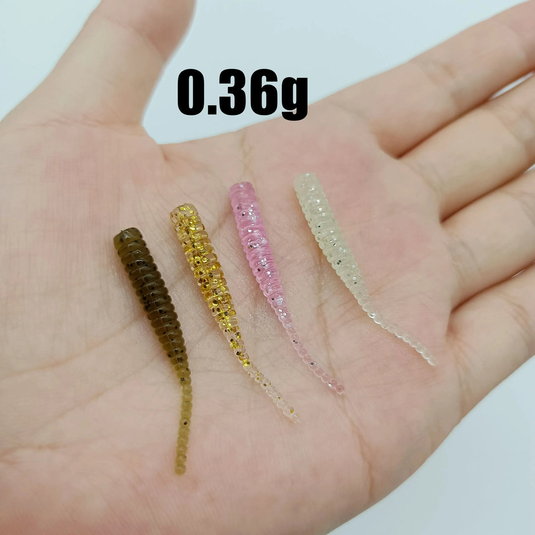 DUODUOYU 100PCS/LOT AJING Soft Lure Rockfish Fishing Lures 0.36g MINI Artificial Bait Swimbaits Jig Lure Wobber Worm Tackle