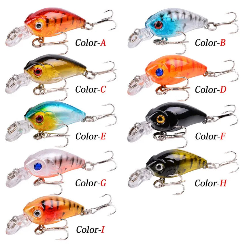 9Pcs Crankbait Fishing Lures 4.5cm 3.5g Mini Wobblers Crank Fishing Lure Tackle Pesca Topwater Hard Carp Bait Crankbaits Kit