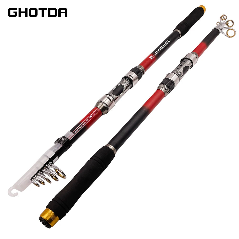 GHOTDA Premium Carbon Steel Ultra Light Rod 2.1/2.4/2.7/3.0/3.6M Fishing Rod Durable Reel Seat Fishing Kayak Pedal Drive